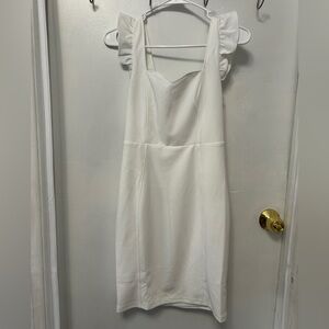 Lulu's Ruffle Sleeved White Dress